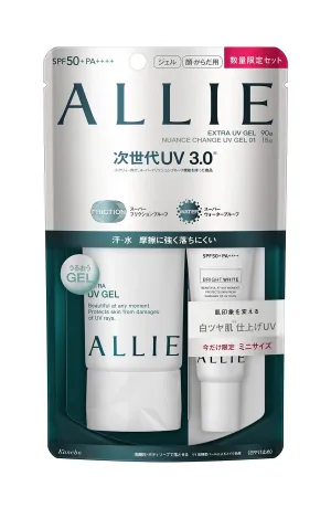 ALLIE Extra UV Gel N 90g   Nuance Change UVWT (White Glossy Skin Finish) with Mini 15g Limited Set SPF50 /PA     Sunscreen