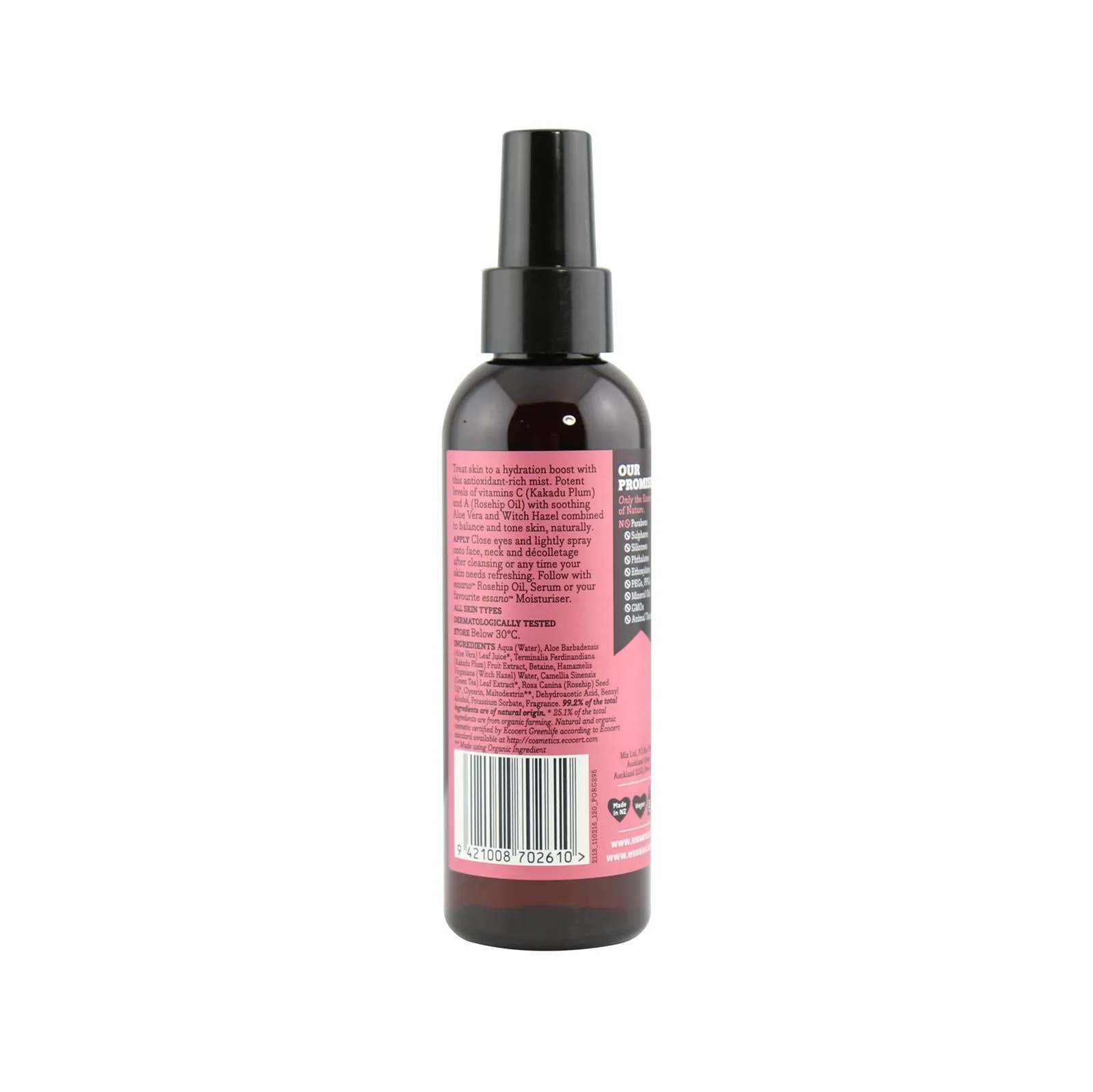 Certified Organic Rosehip Mist Toner 120ml