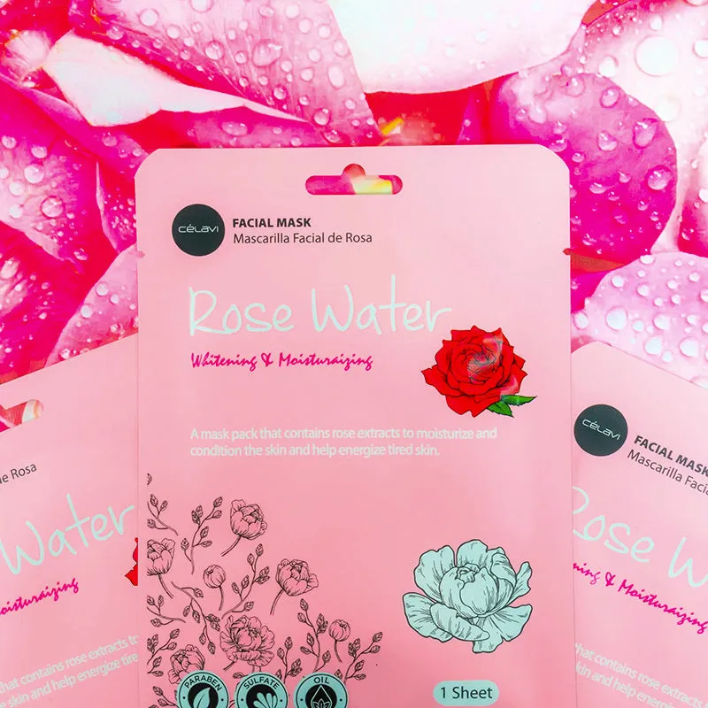 Essence Facial Sheet Mask Moisturizing Skin Care - Rose Water (24 units)