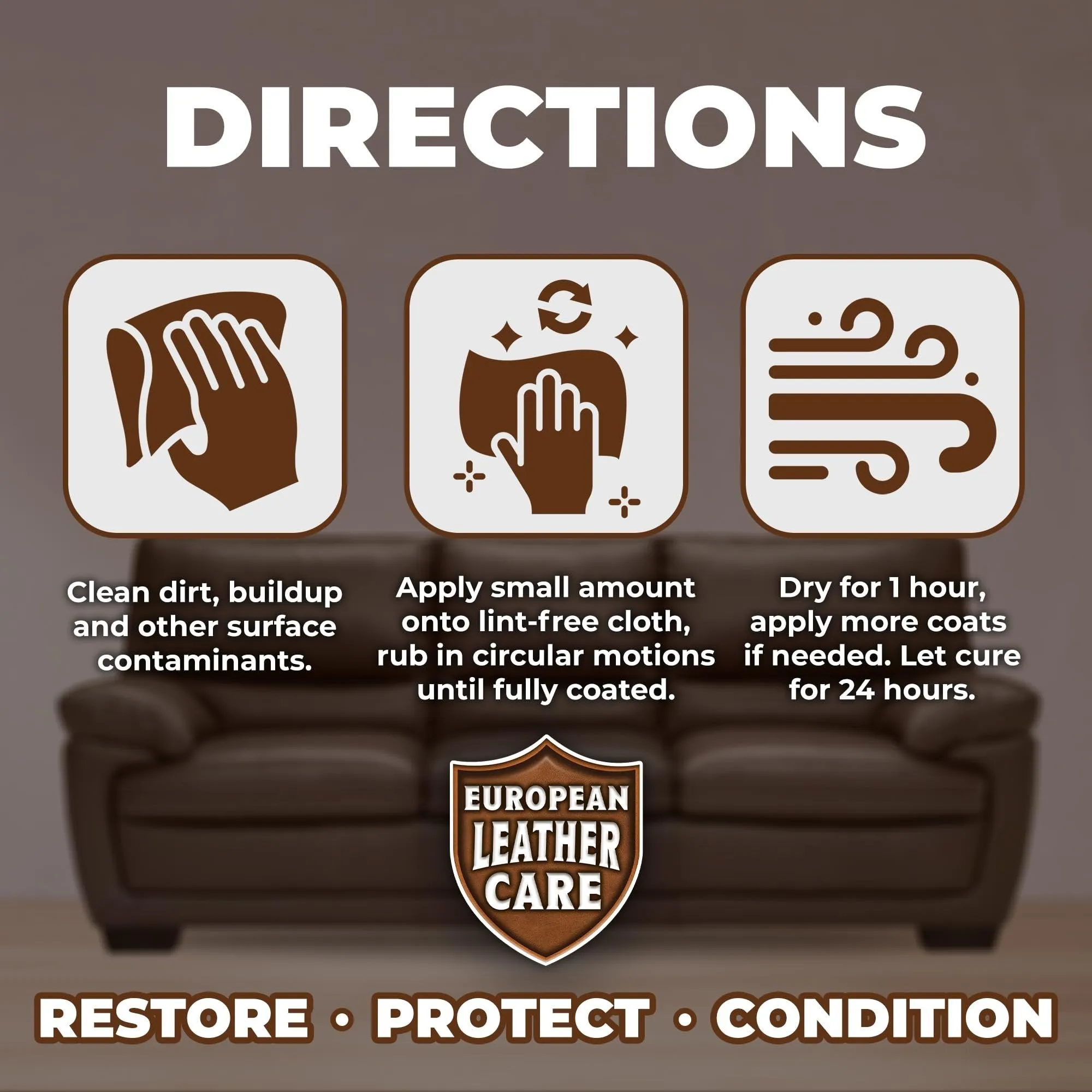 European Leather Care Cream Leather Cleaner and Conditioner - All Natural Leather Boots Leather Maintenance Cream Leather Conditioner Shoe Polish, Leather Couch, Furniture, Purses, Car, Saddle Made in the USA