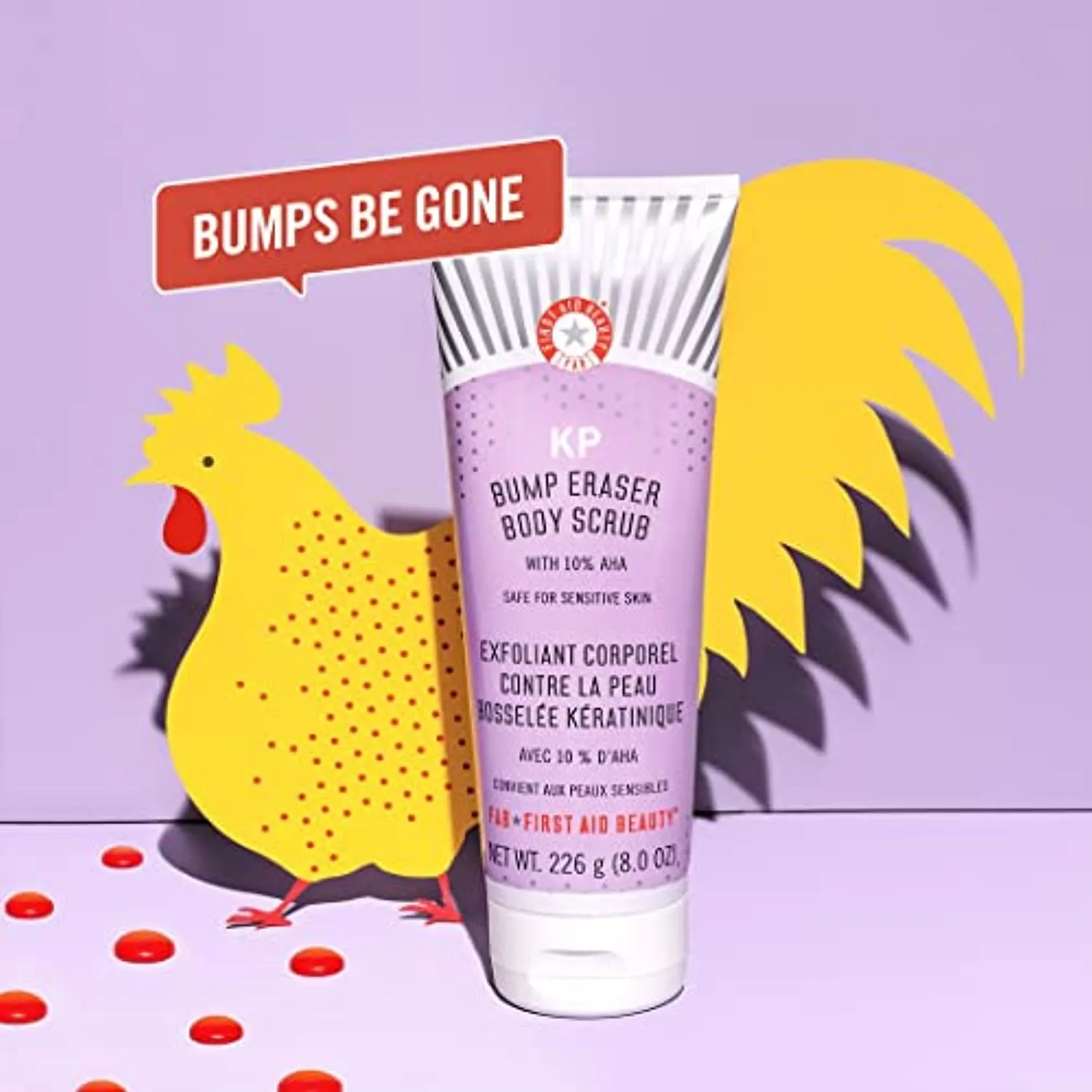 First Aid Beauty KP Bump Eraser Body Scrub Exfoliant for Keratosis Pilaris with 10% AHA 2 oz.