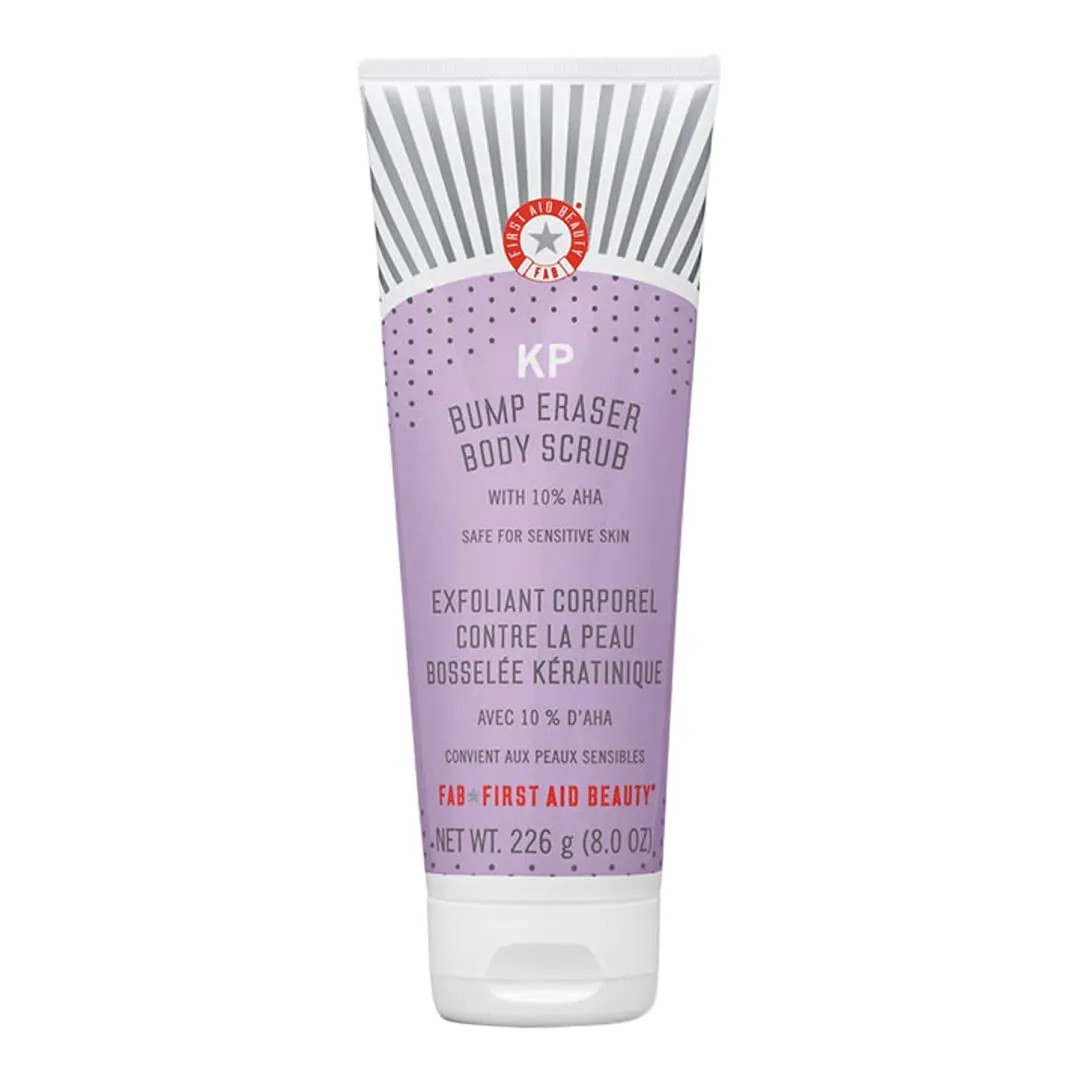 First Aid Beauty KP Bump Eraser Body Scrub Exfoliant for Keratosis Pilaris with 10% AHA 2 oz.