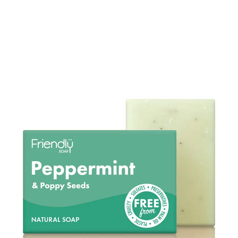 Friendly Soap Peppermint & Poppy Seed Soap Bar 95g