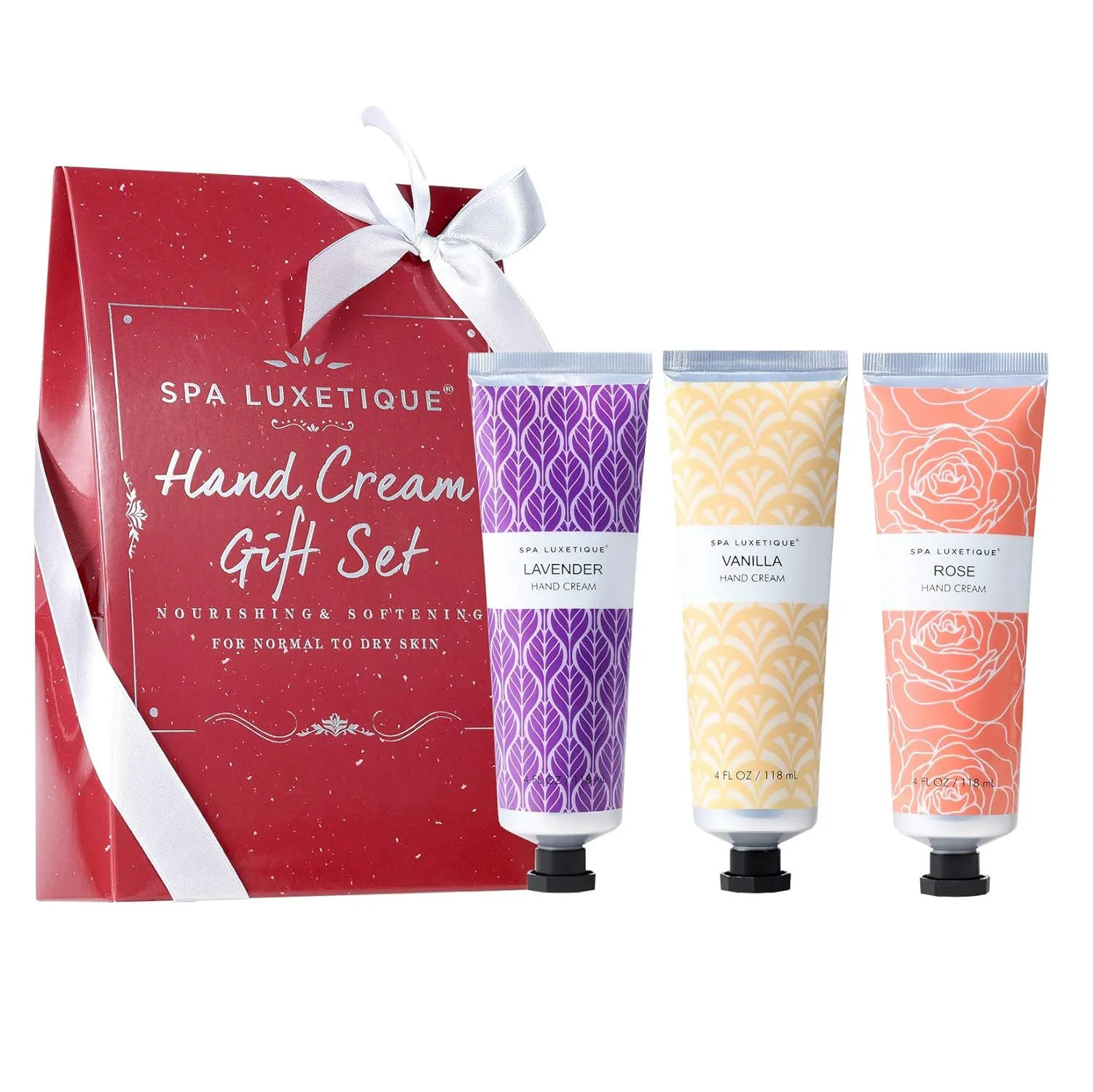 Hand Cream Gift Set, Spa Luxetique 12 oz Hand Cream for Women, Cherry Blossom Almond and Ocean Scent Hand Lotion, 4oz x 3pcs, Hand Cream for Rough & Dry Hands, Gift Sets