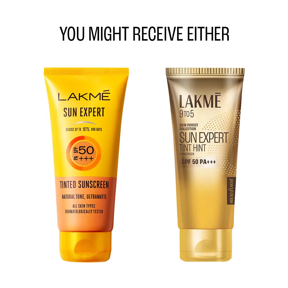 Lakmē Sun Expert Tinted Sunscreen SPF 50 PA     | Broad spectrum  UVA/B protection | Blue light protection | No White Cast | for all dry, oily, normal skin| Matte Finish | 50ml