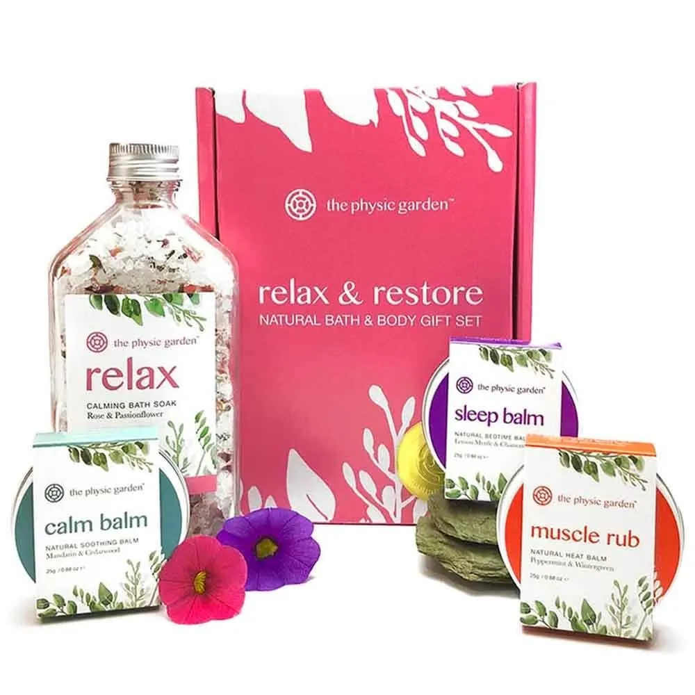 The Physic Garden Relax & Restore Natural Bath Salts & Body Gift Set